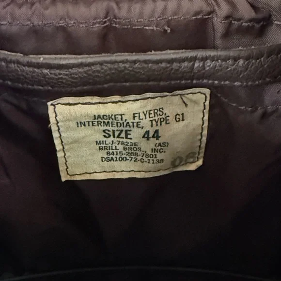 VINTAGE LEATHER G-1 FLIGHT JACKET US NAVY - Picture 3 of 16